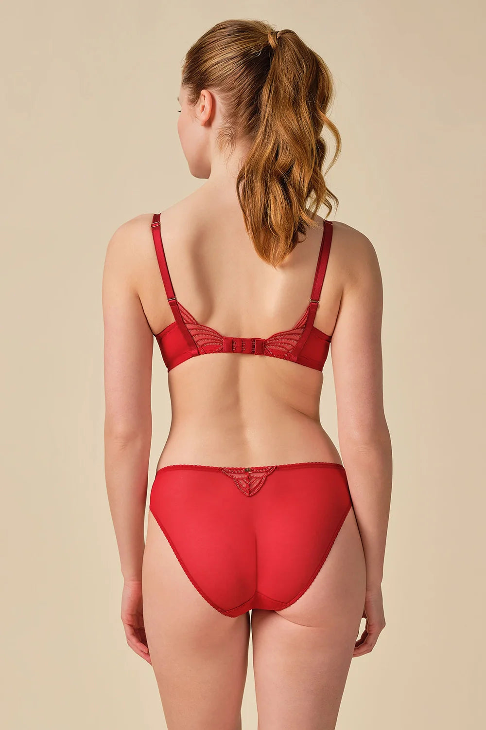 Gossard Viva Red Sheer Embroidered Bikini Panties-4