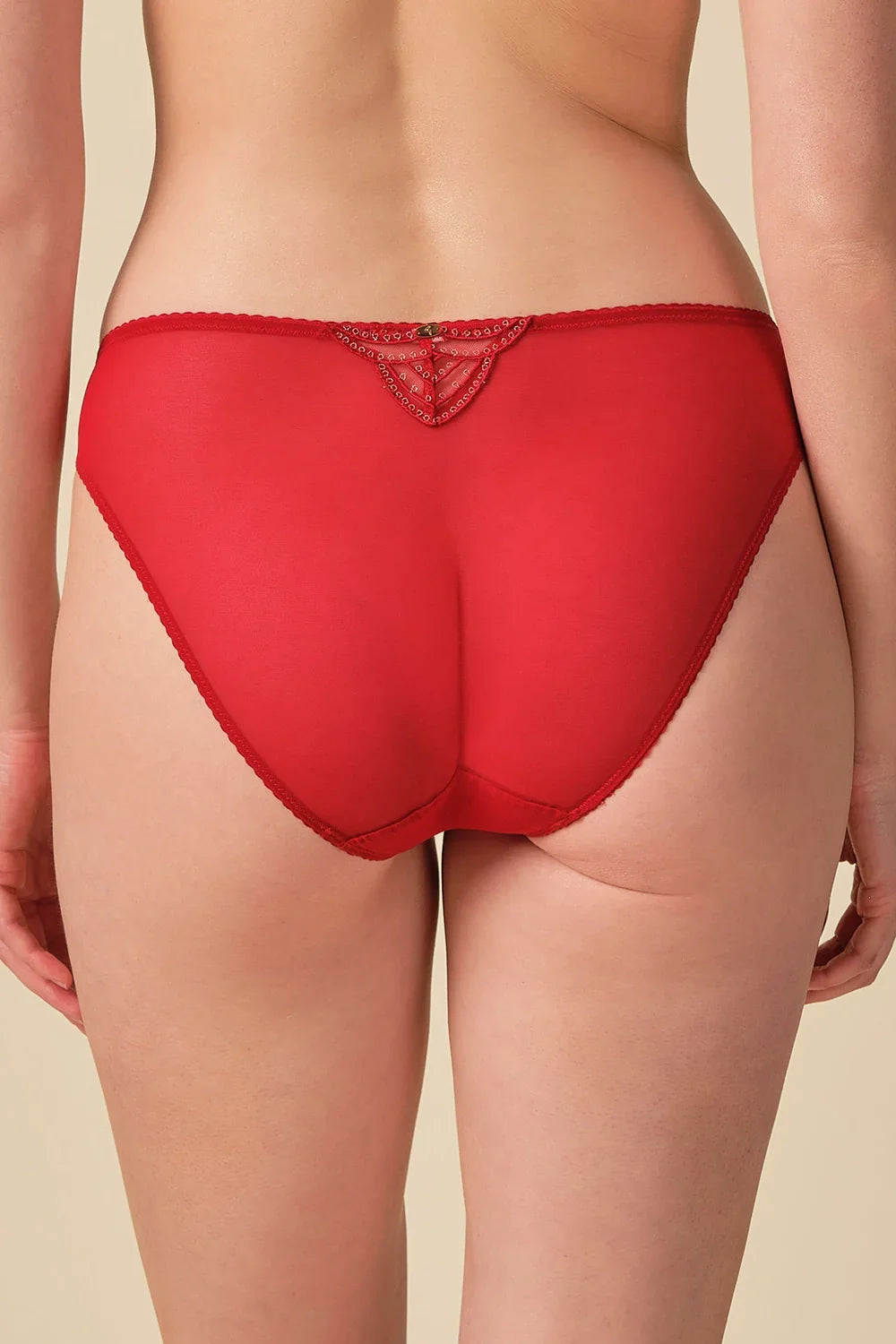 Gossard Viva Red Sheer Embroidered Bikini Panties