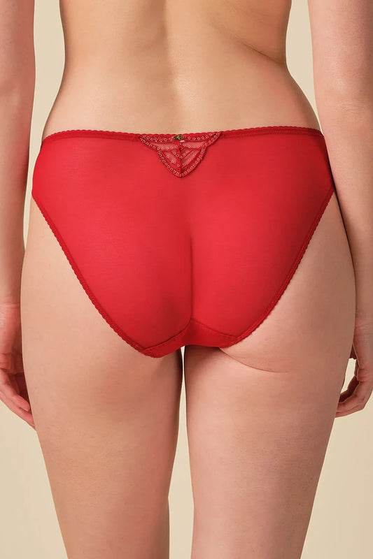 Gossard Viva Red Sheer Embroidered Bikini Panties