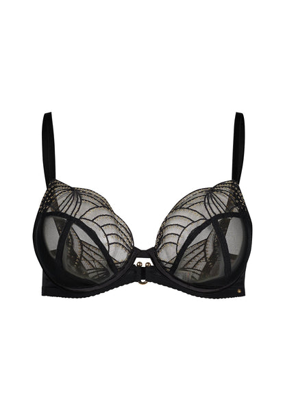Gossard Viva Black Sheer Plunge Bra