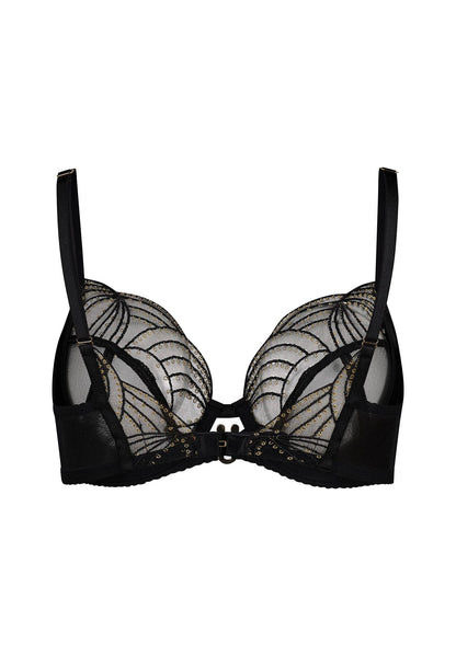 Gossard Viva Black Sheer Plunge Bra-4