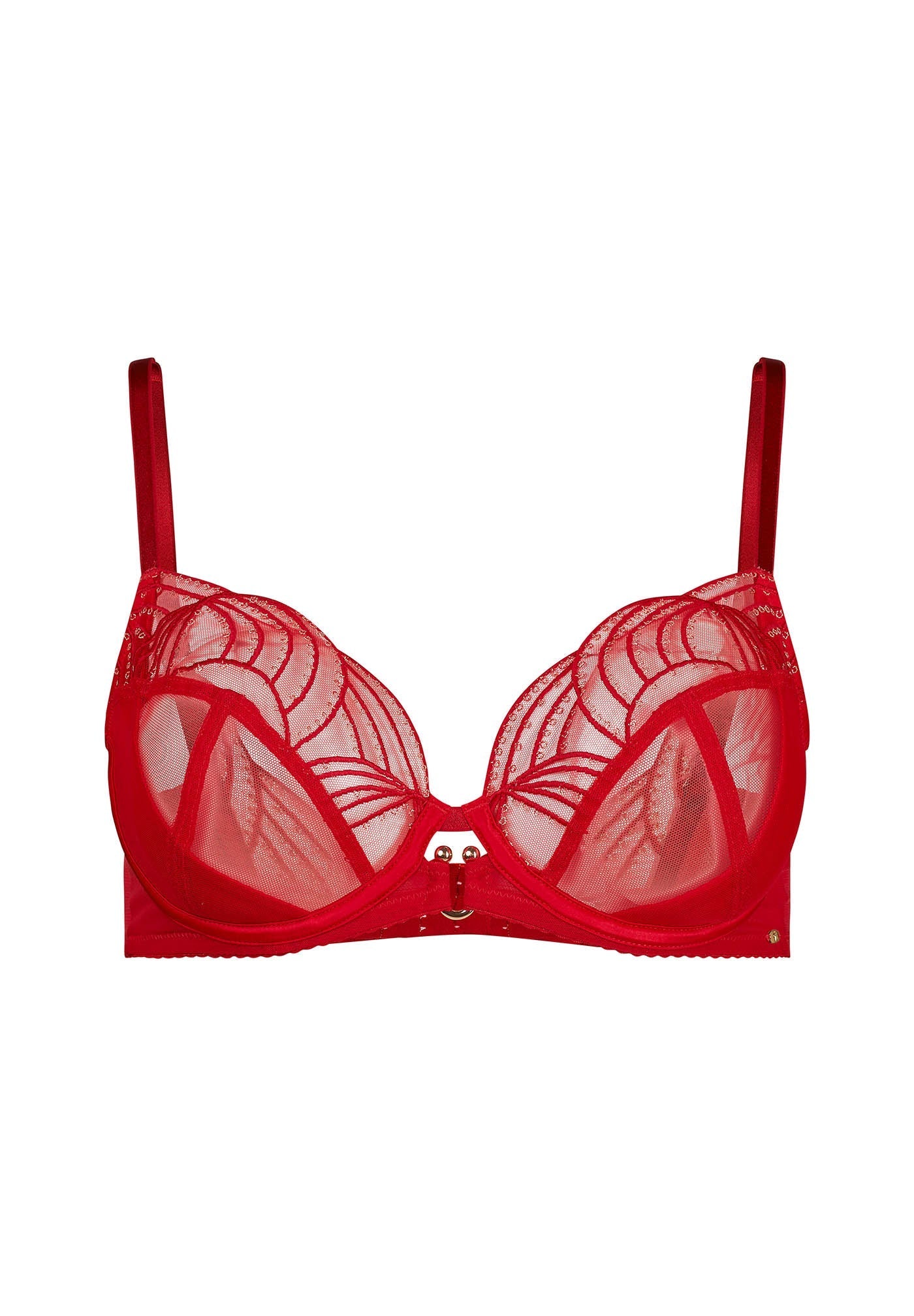 Gossard Viva Red Sheer Plunge Bra