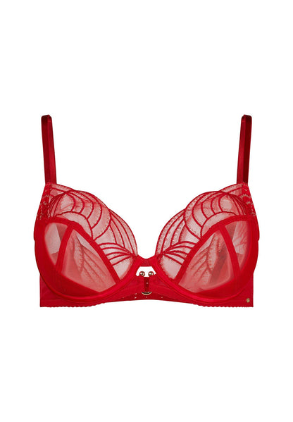 Gossard Viva Red Sheer Plunge Bra