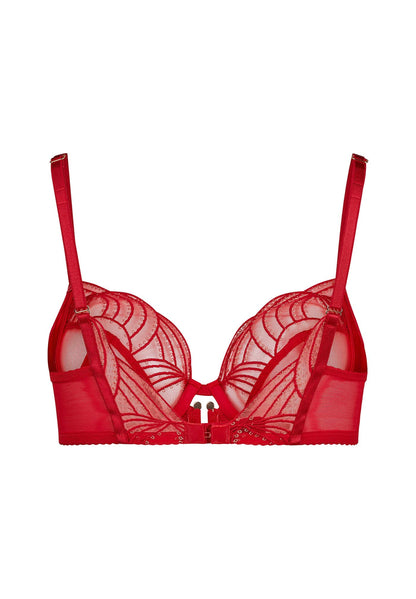 Gossard Viva Red Sheer Plunge Bra