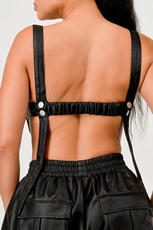 Black Utility Crop Top & Cargo Pant Set by OyeraCharisma