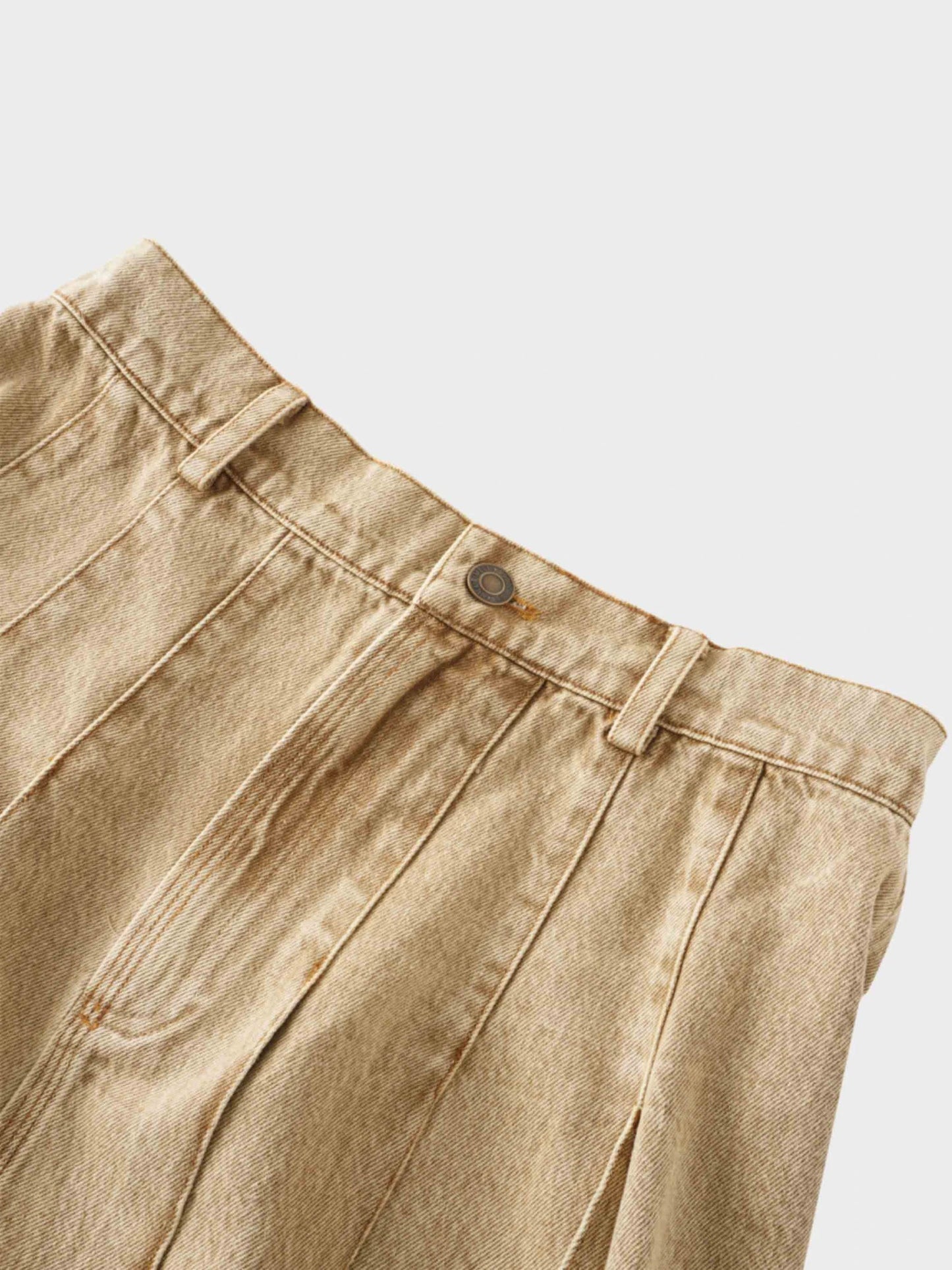 Stitched Pleated Skirt-Tan by Blue Meli