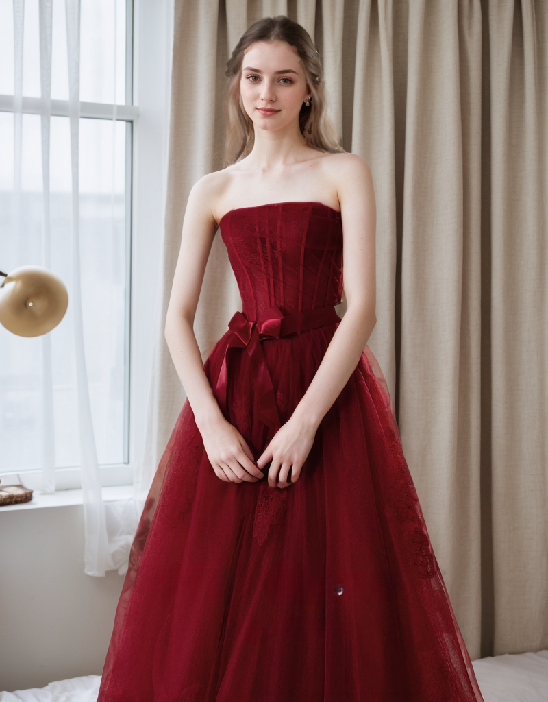 Evening Allegro Strapless Tulle Ball Gown