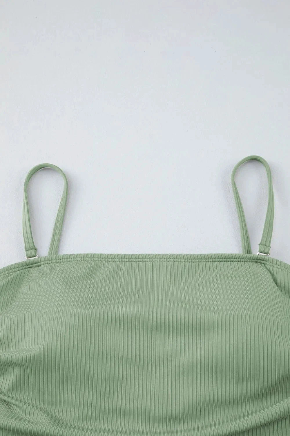 Ribbed Drawstring Sides Cutout One Piece Swimsuit by Trendsi