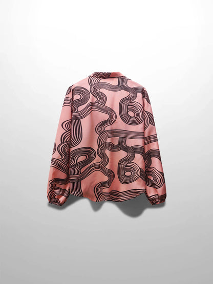 Front Placket Bow Blouse-Black Swirl by MEENA