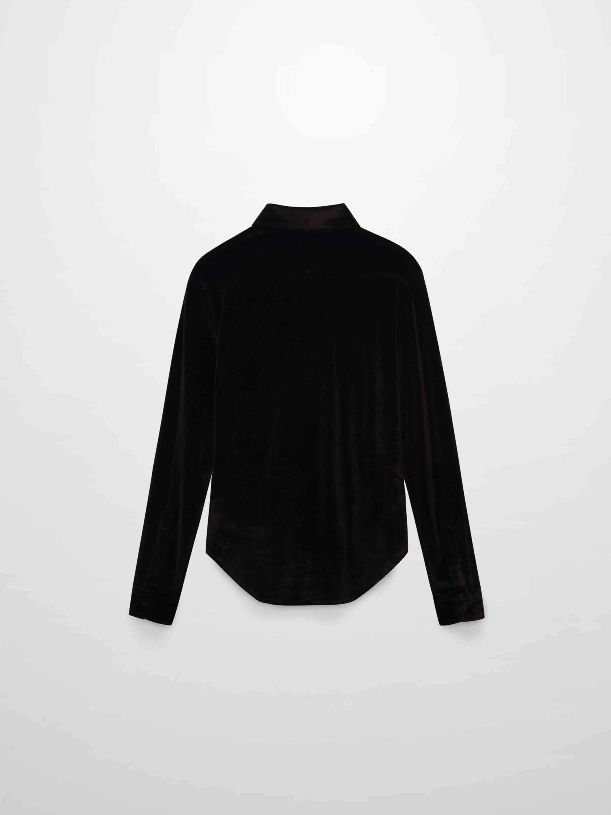Velour Button Down Blouse-Brown by MEENA