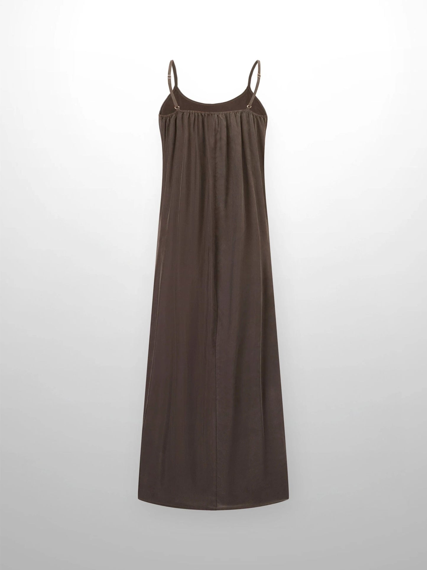 Cupro Crew Neck Slip Dress-Olive by HAILEY