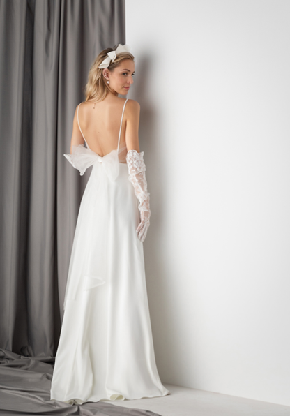 Elara Devotion Bow-Back Satin Wedding Gown