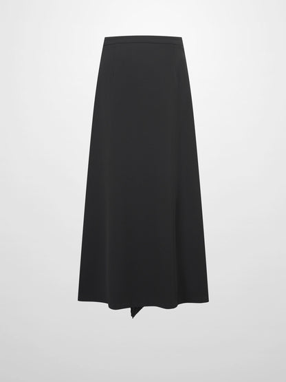 Side Ruffle Skirt-Black by MEENA