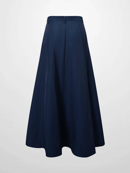Taffeta Yoke Skirt-Navy by MIRAGE