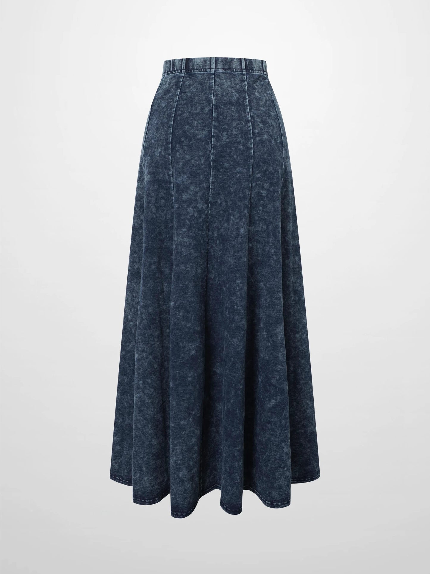 Paneled Flare Skirt 37"-Blue Wash by MELI
