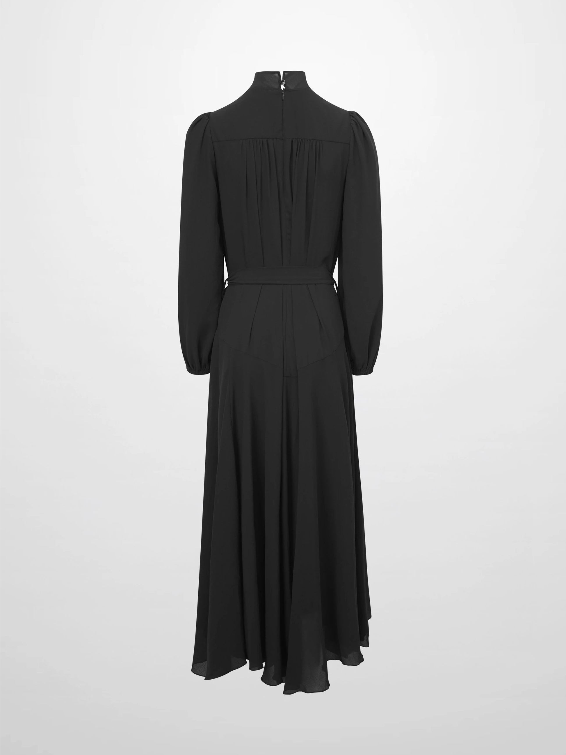 Asymmetrical Bottom Belted Dress-Black by Stella & Rose