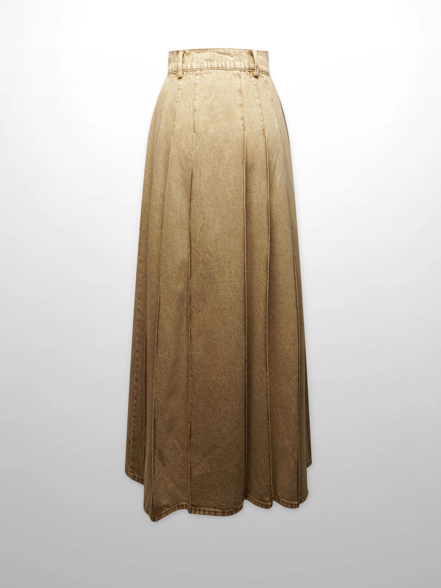 Stitched Pleated Skirt-Tan by Blue Meli