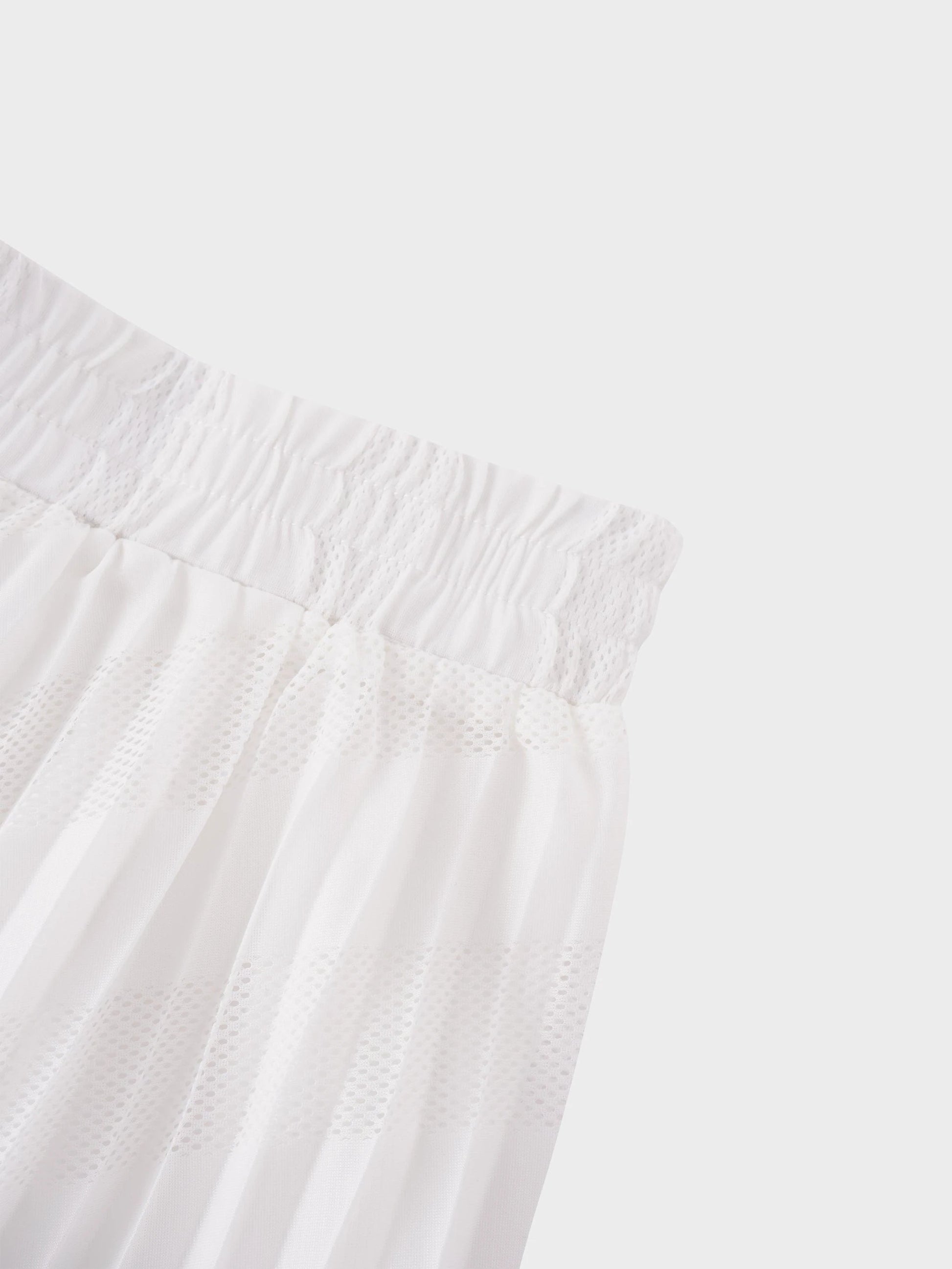 Perforated Pleated Skirt-White by MIRAGE