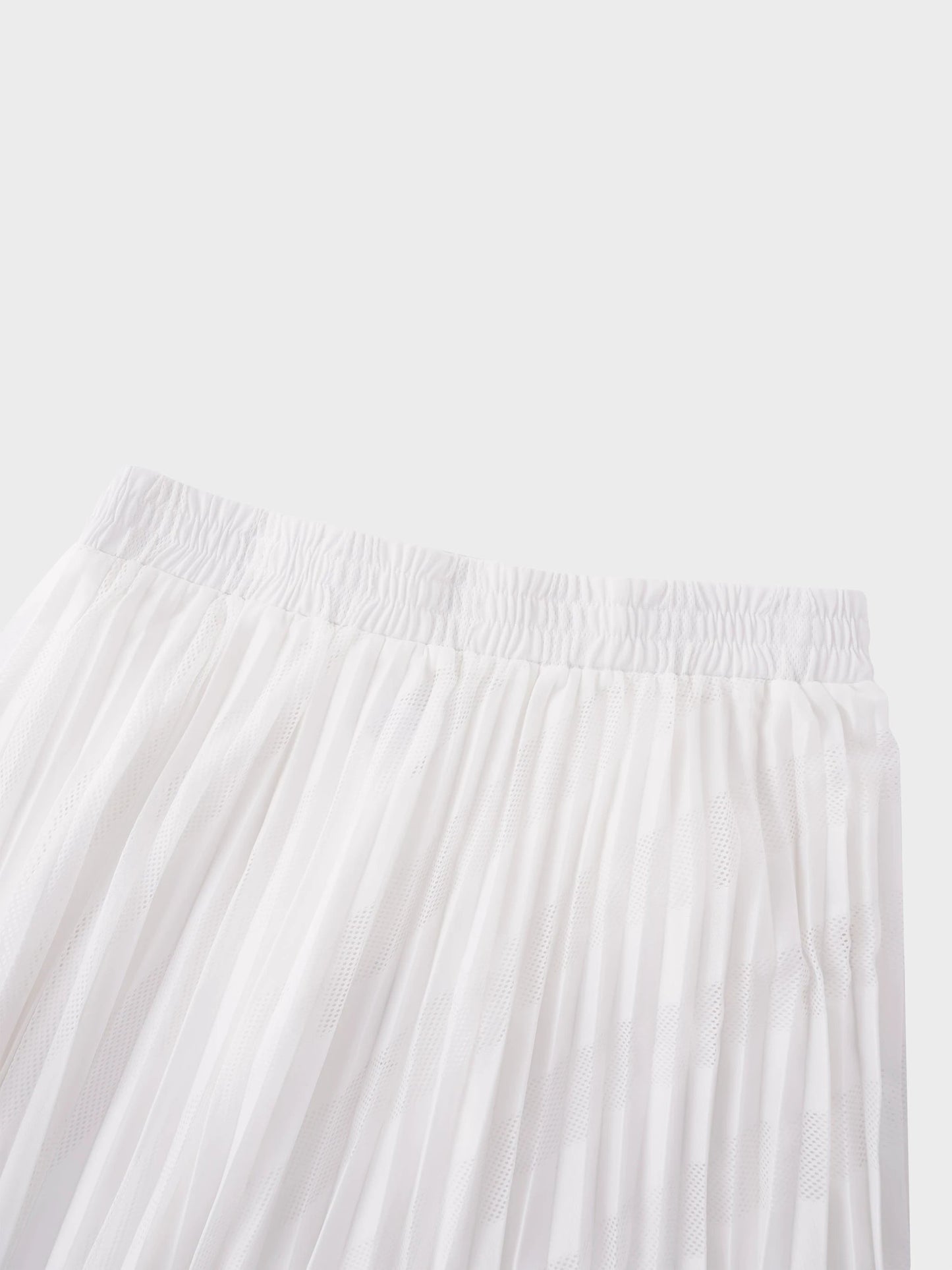 Perforated Pleated Skirt-White by MIRAGE