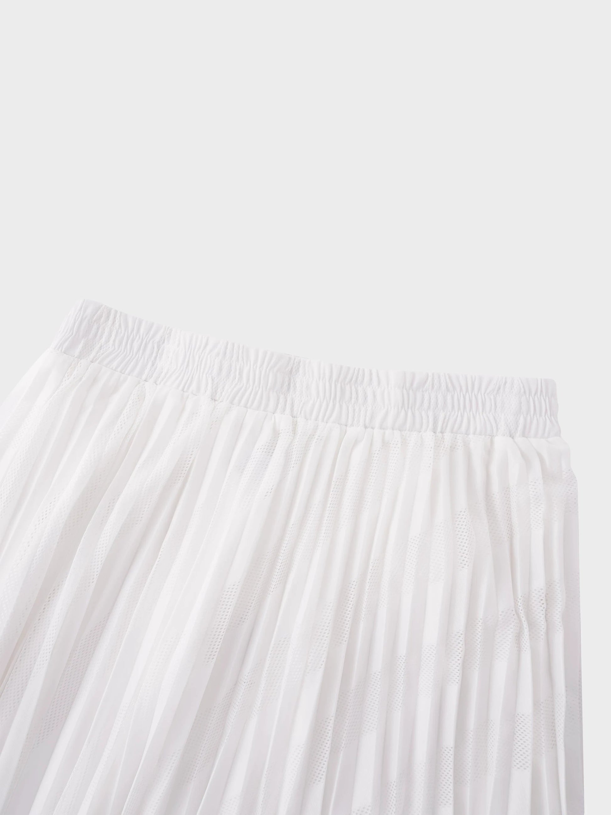 Perforated Pleated Skirt-White by MIRAGE