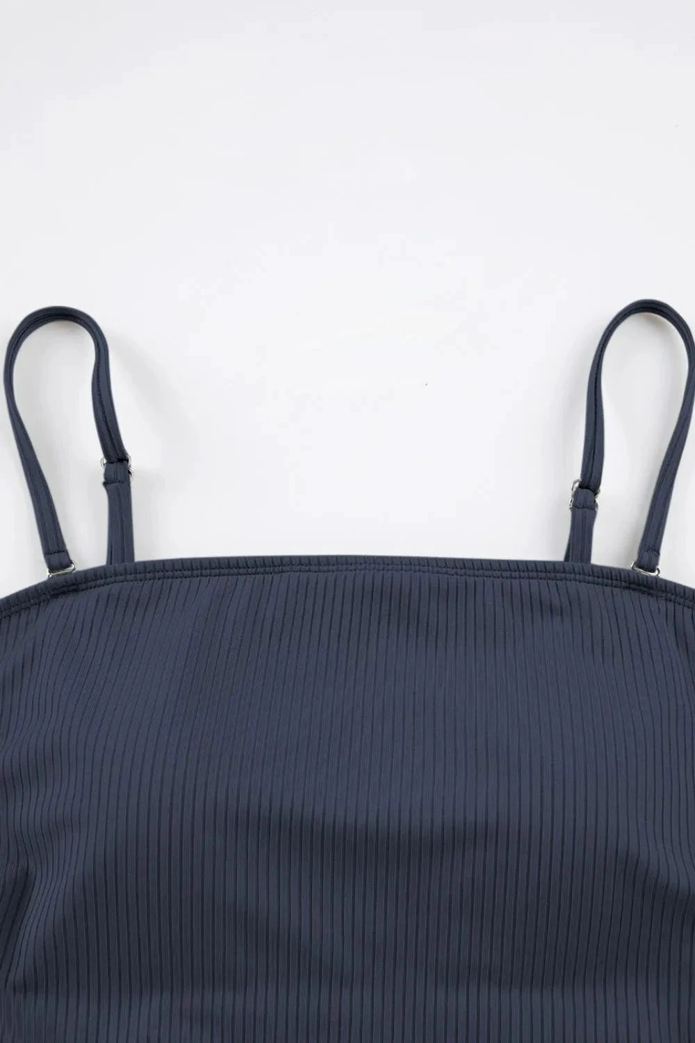 Ribbed Drawstring Sides Cutout One Piece Swimsuit by Trendsi