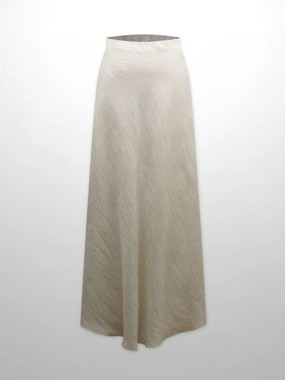 Linen Slip Skirt-Ecru by Hailey