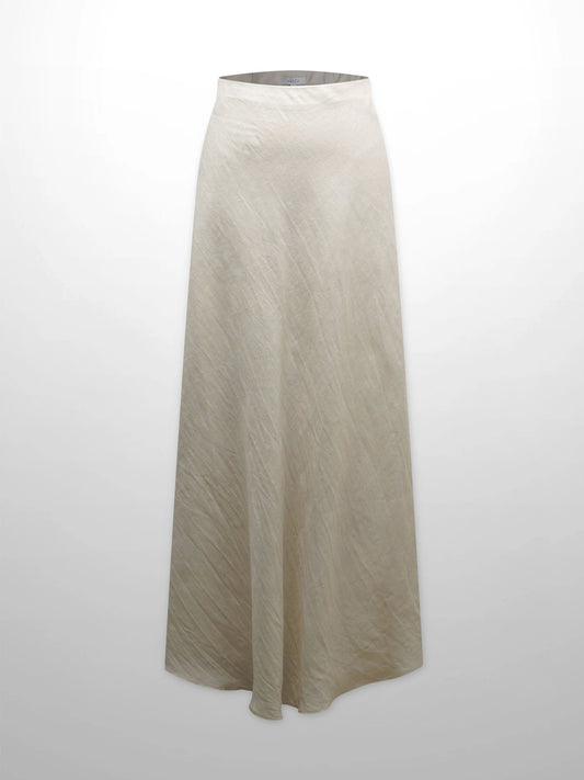 Linen Slip Skirt-Ecru by Hailey