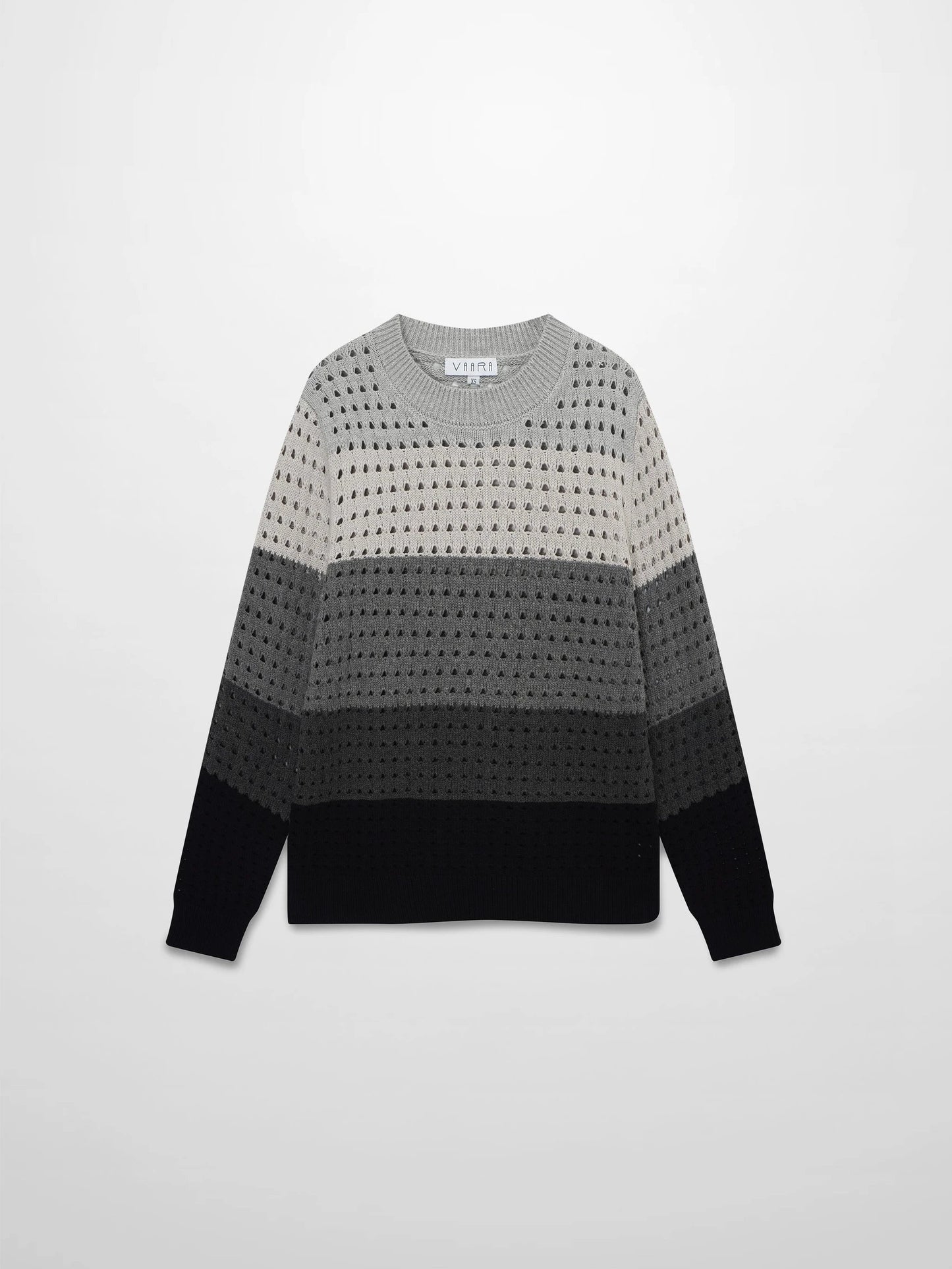 Striped Crochet Sweater-Grey by VAARA