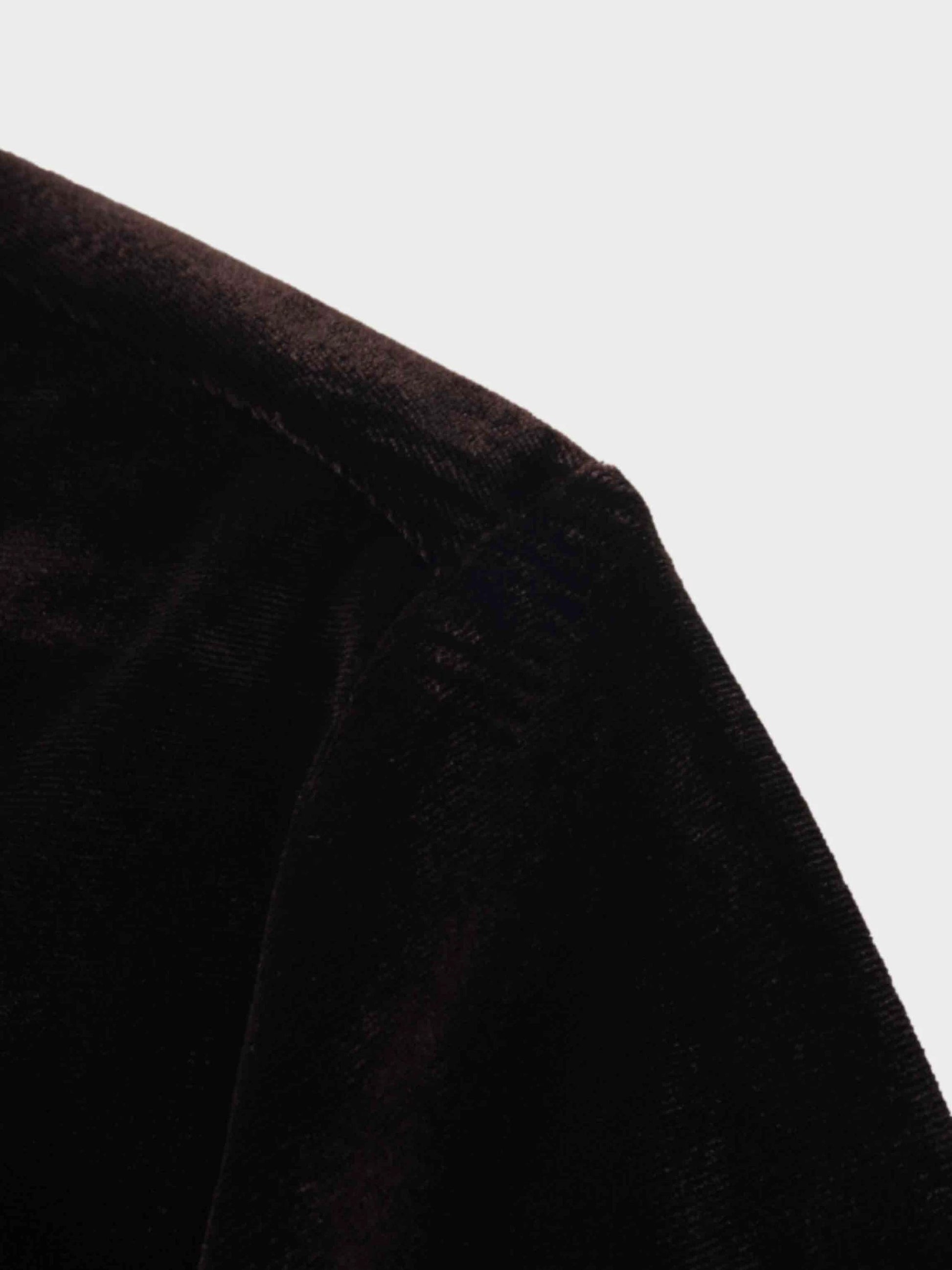 Velour Button Down Blouse-Brown by MEENA