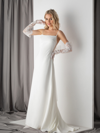 Elara Devotion Bow-Back Satin Wedding Gown