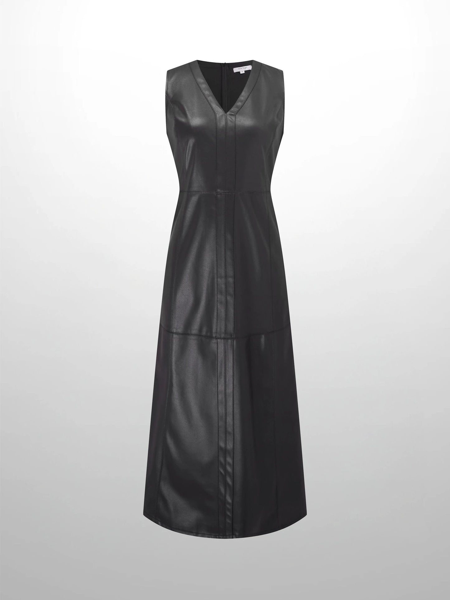 Faux Leather Seamed Jumper - Black by MIRAGE