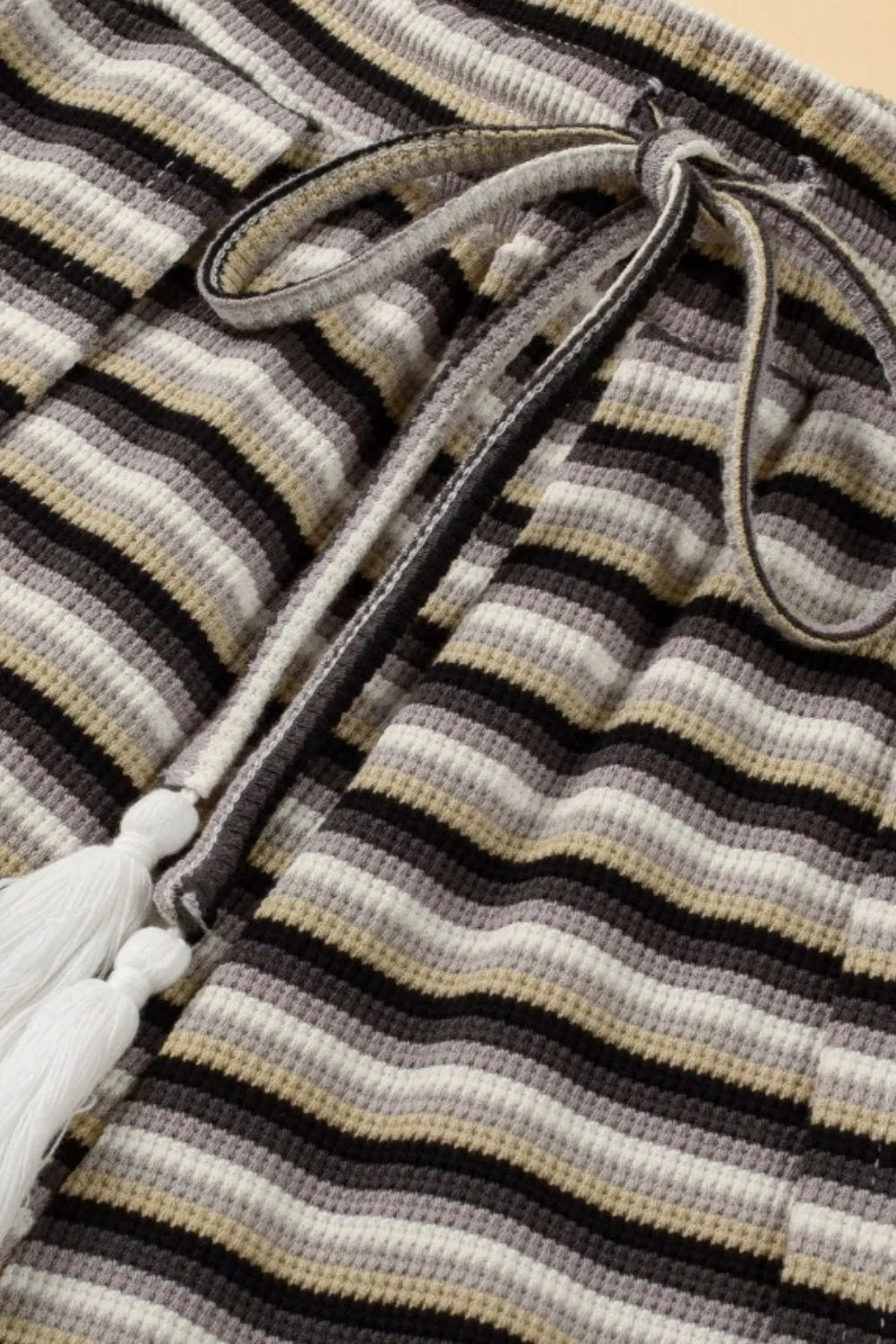 Striped Round Neck Short Sleeve Top and Pants Set by Trendsi