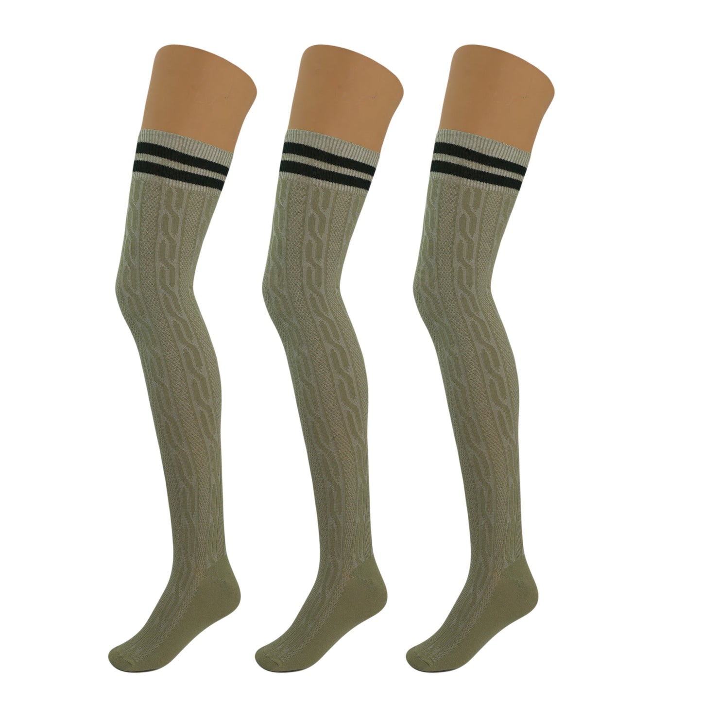 3 Pairs Over-the-Knee Thigh-High Socks for Women – Warm Boot Stockings, Soft & Stretchy Knit, US Size 5-10-3