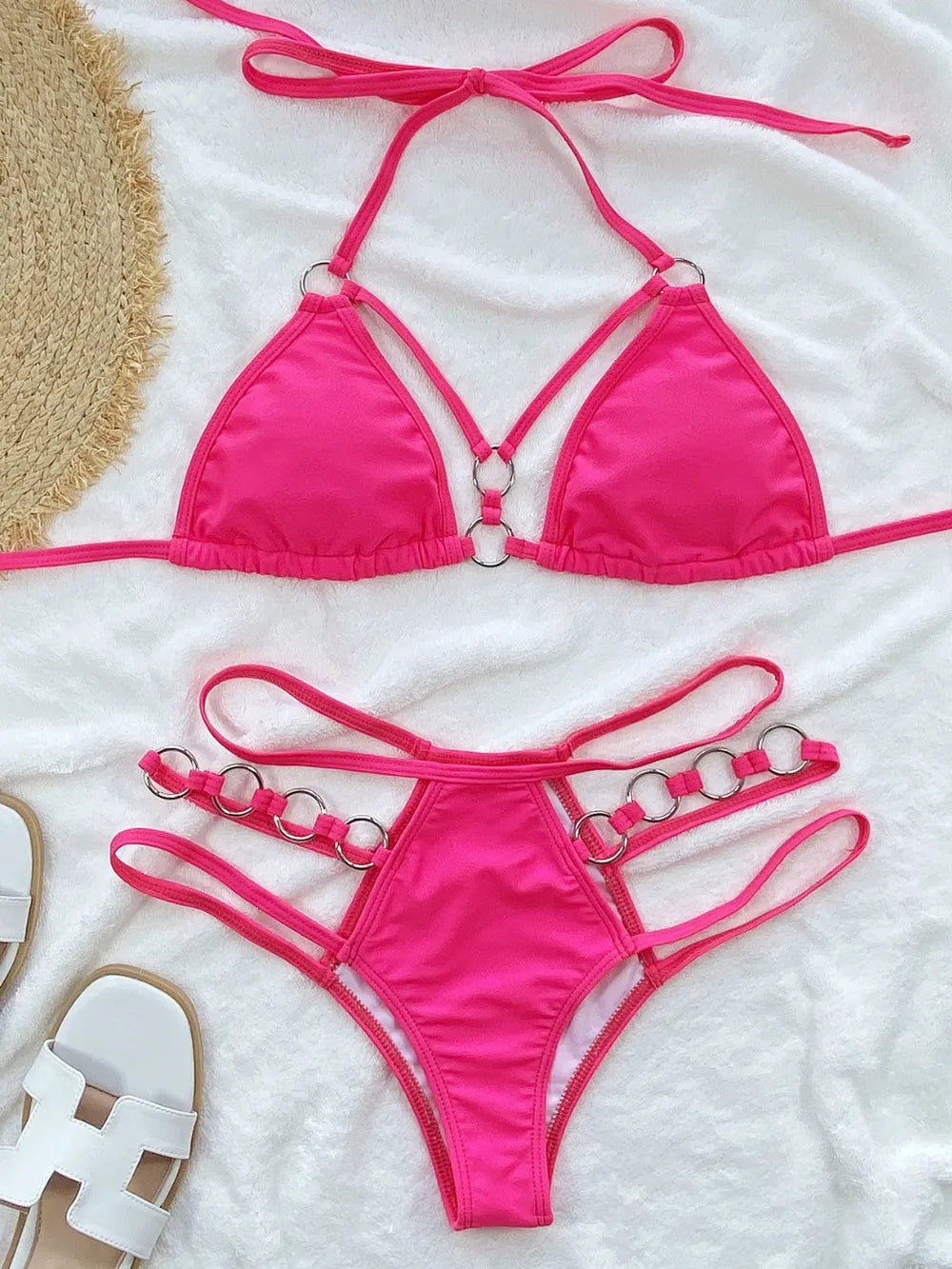 Cutout Halter Neck Two-Piece Bikini Set by Trendsi