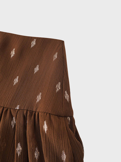 Chiffon Layered Skirt-Gold Brushed by SPACE