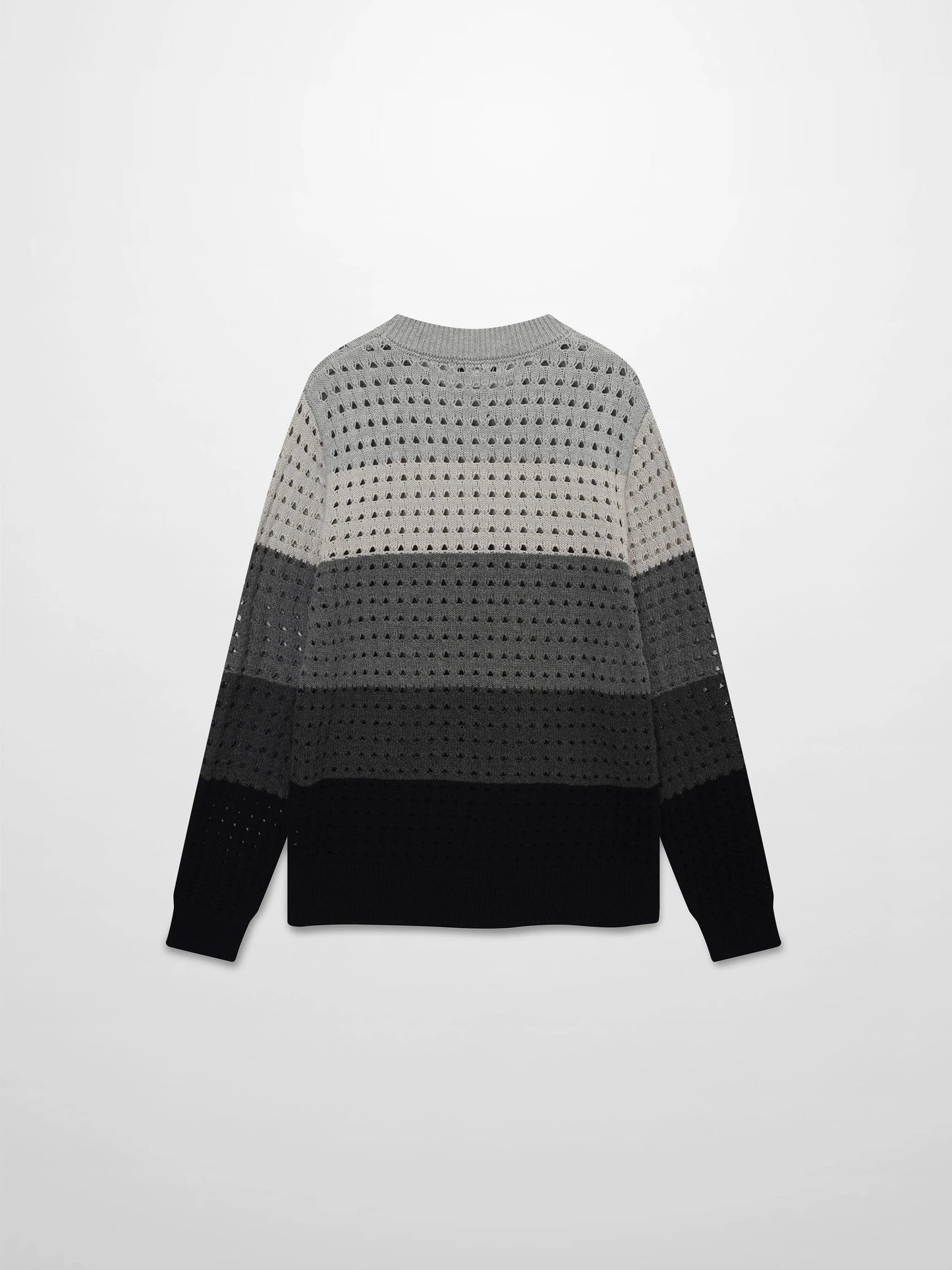 Striped Crochet Sweater-Grey by VAARA