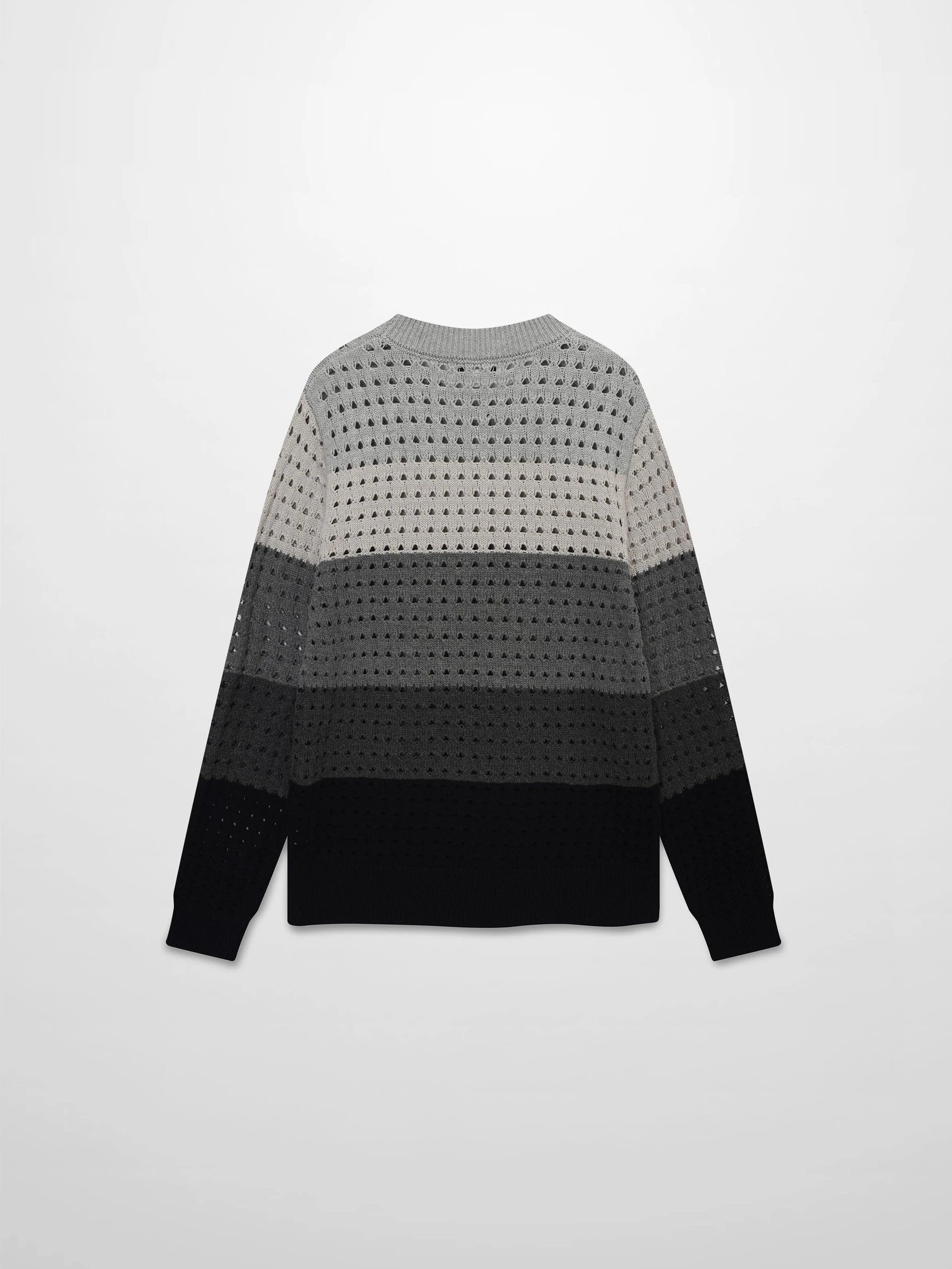 Striped Crochet Sweater-Grey by VAARA