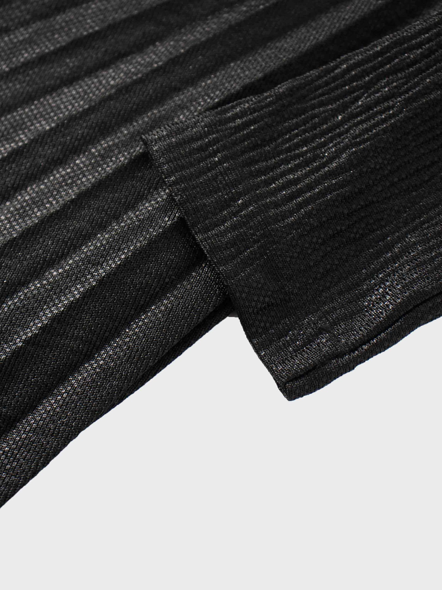 Pleat Bottom Stretch Maxi Dress-Black Shimmer by MEENA