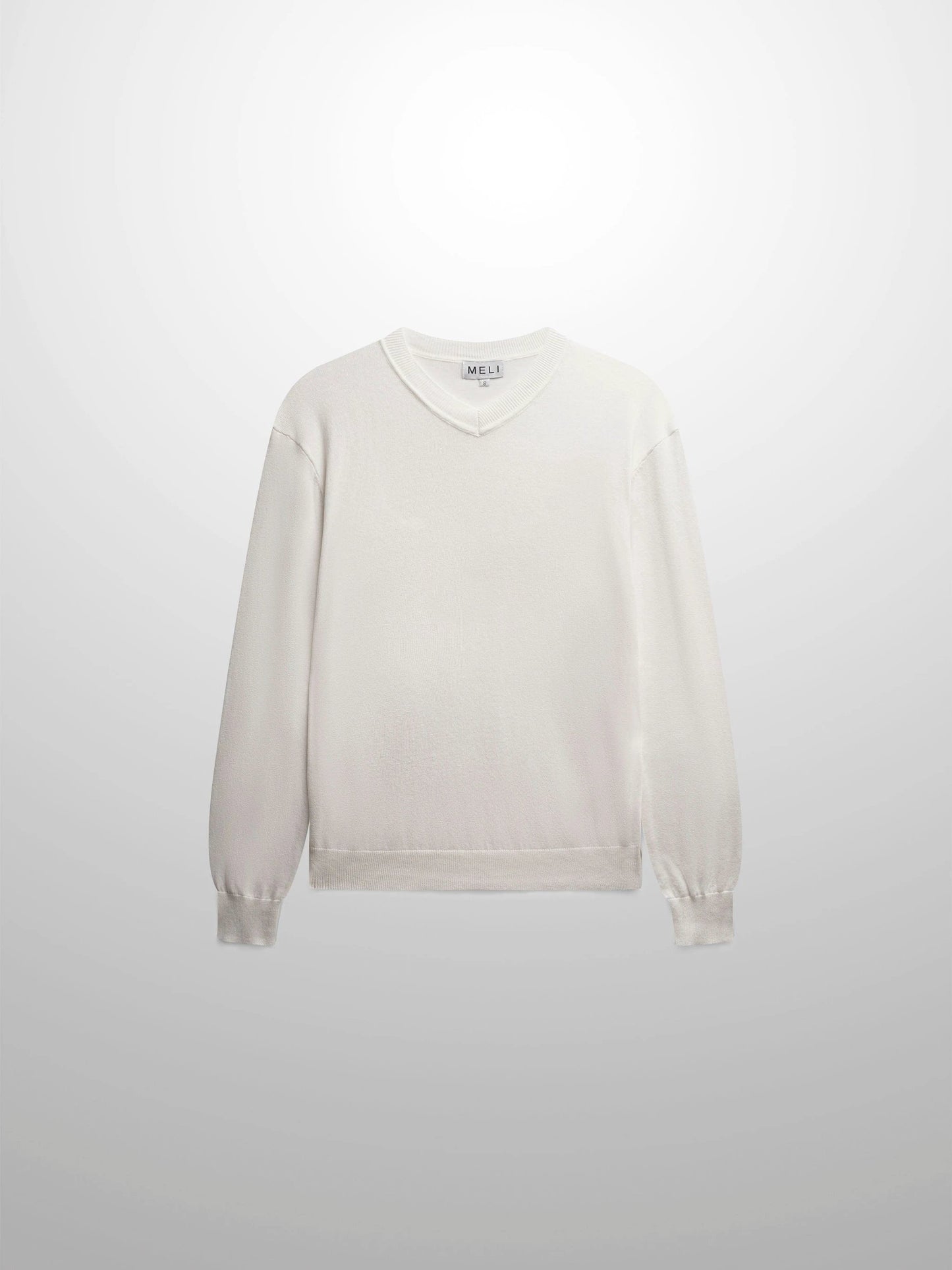 High V Lightweight Sweater-White by MELI