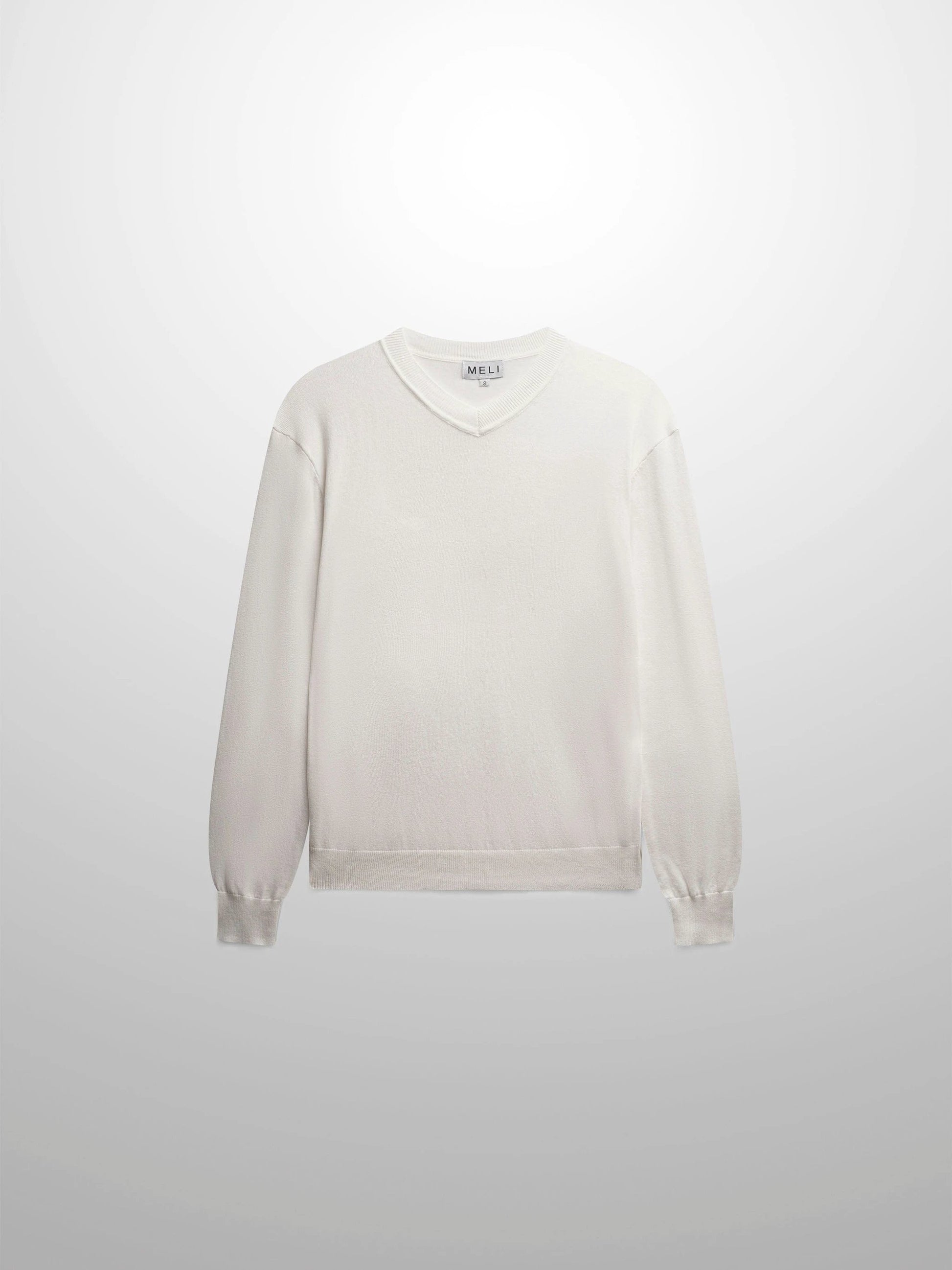 High V Lightweight Sweater-White by MELI