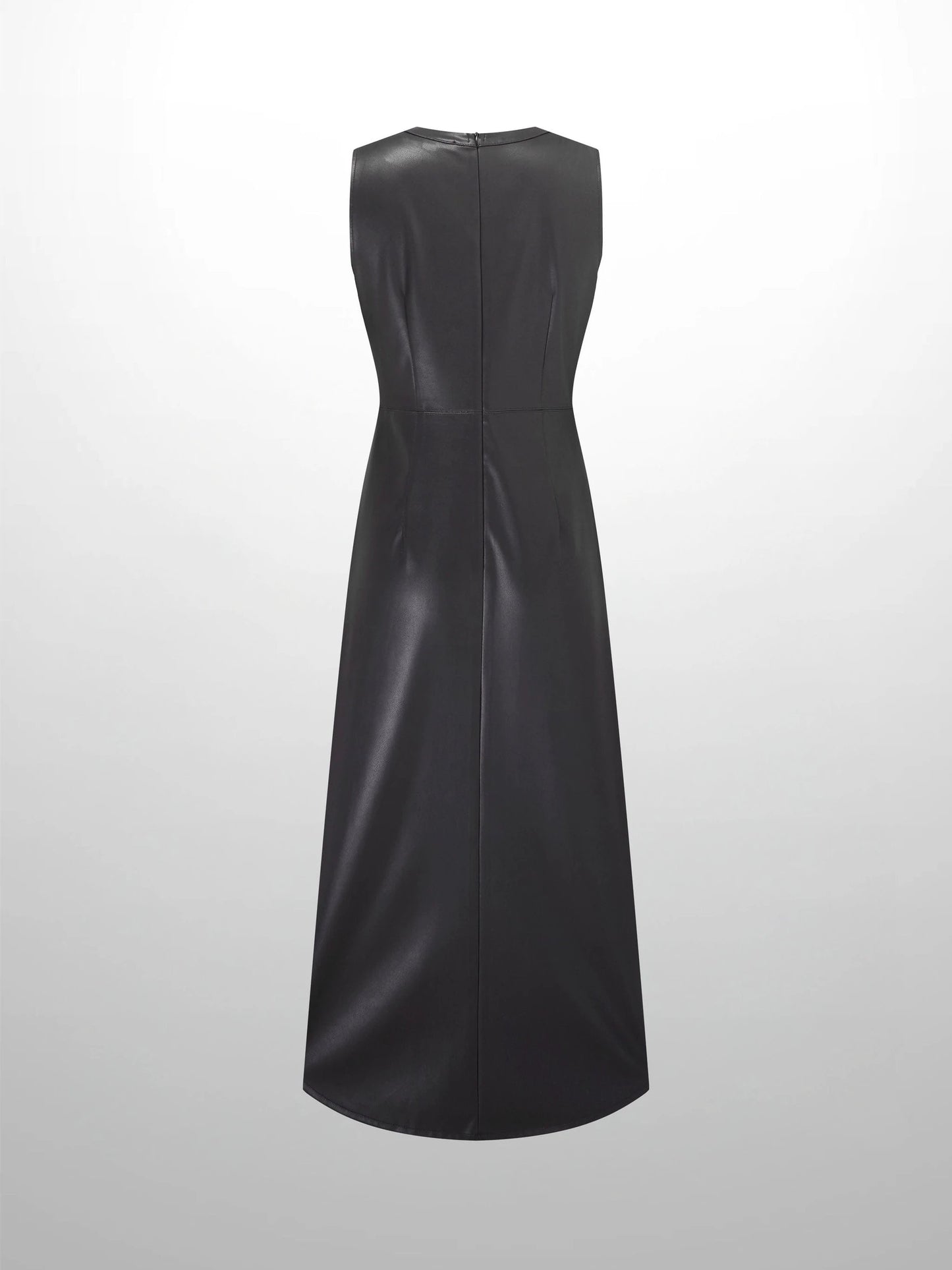 Faux Leather Seamed Jumper - Black by MIRAGE