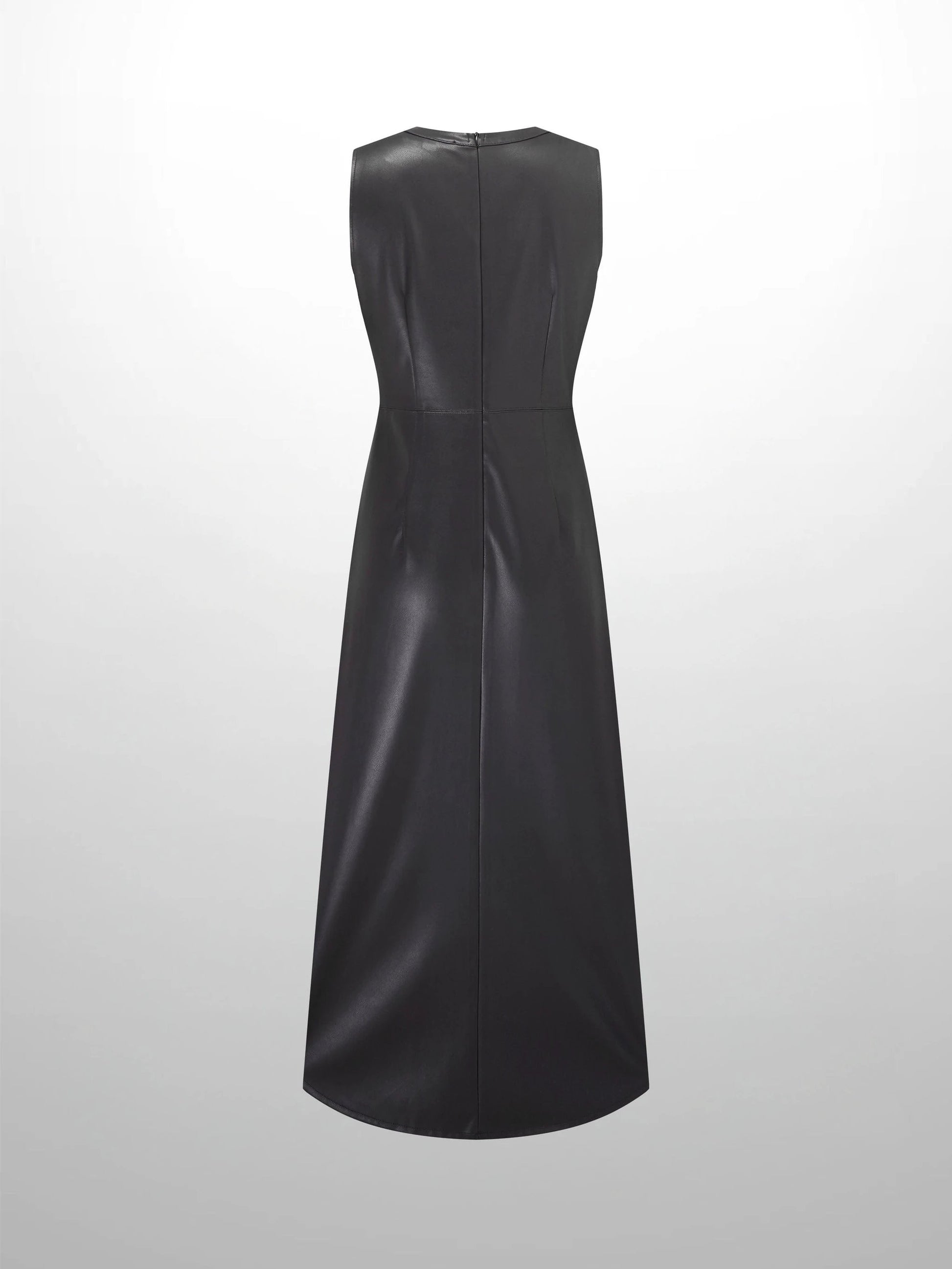 Faux Leather Seamed Jumper - Black by MIRAGE