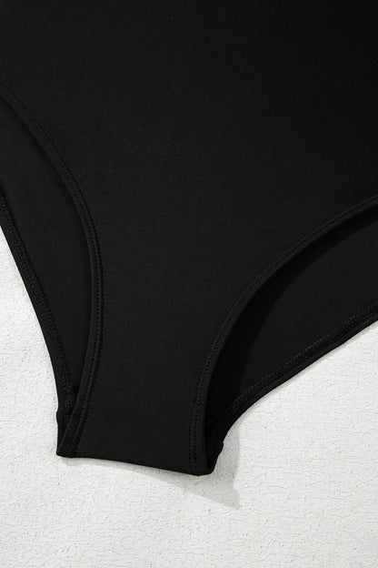 Side Tied Waist Square Neck Adjustable Straps A-line One Piece Swim Dress by Trendsi