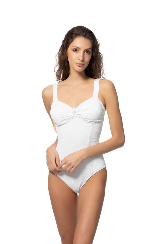 TEXTURED SOLID ONE PIECE SWIMSUIT