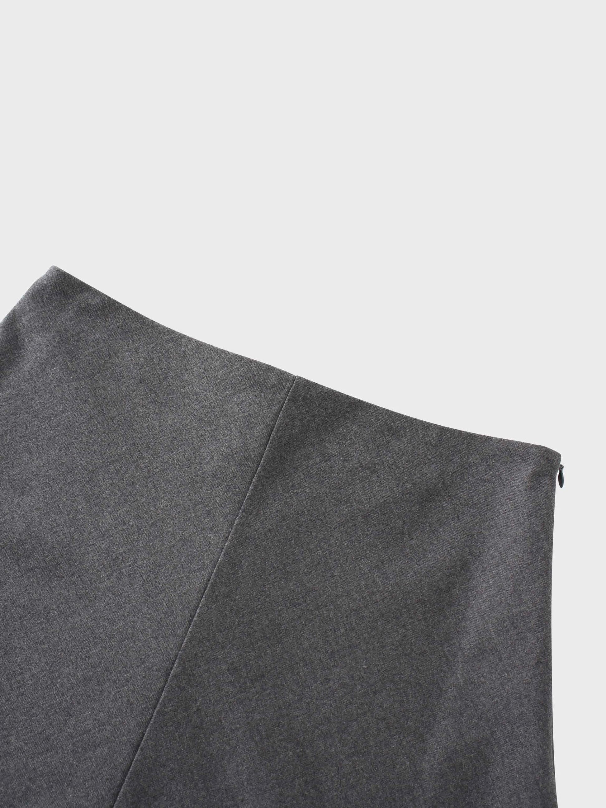 Basic A-Line Seamed Short Skirt-Grey by Hailey