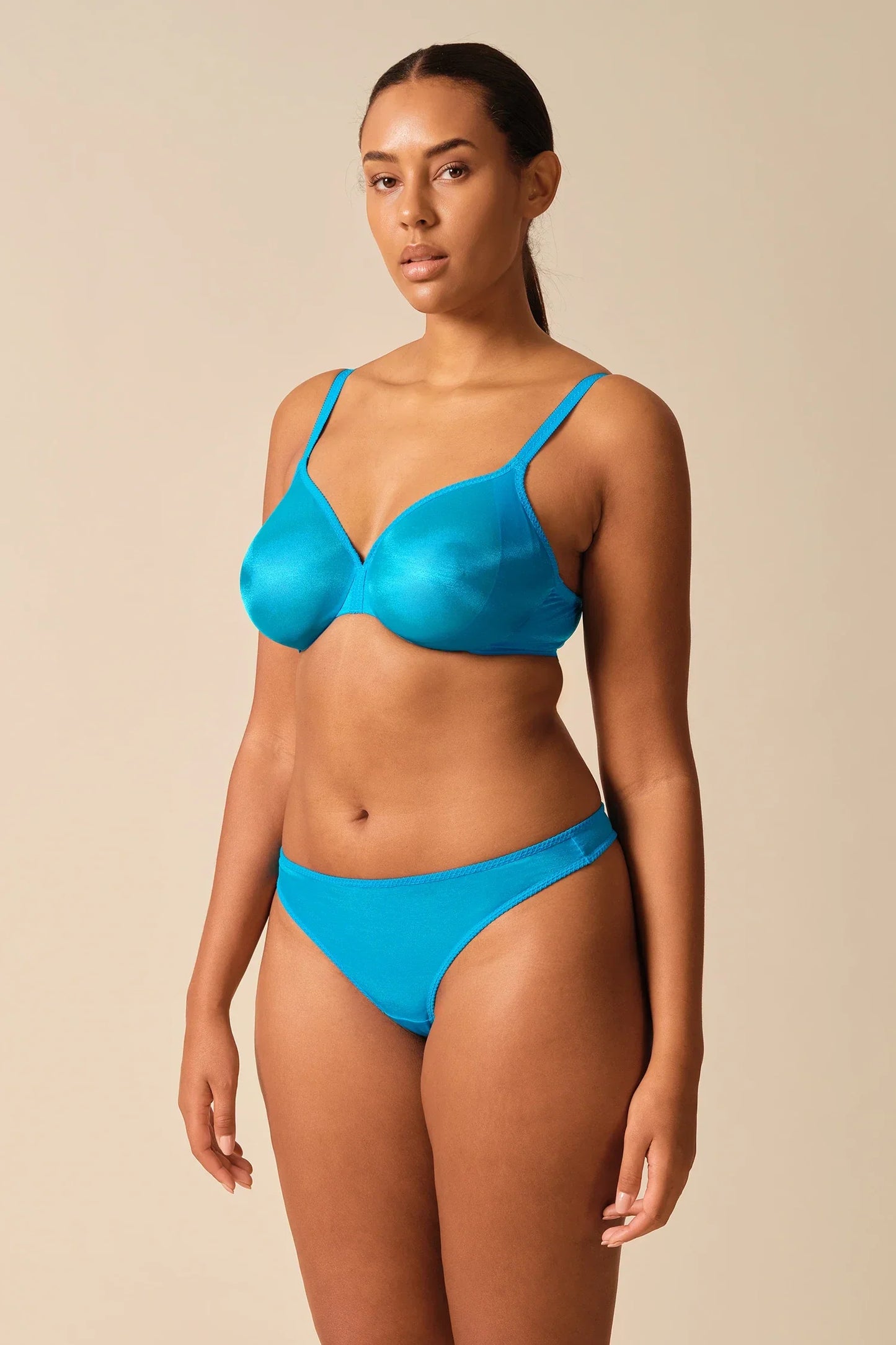 Gossard Glossies Atomic Blue Sheer Thong