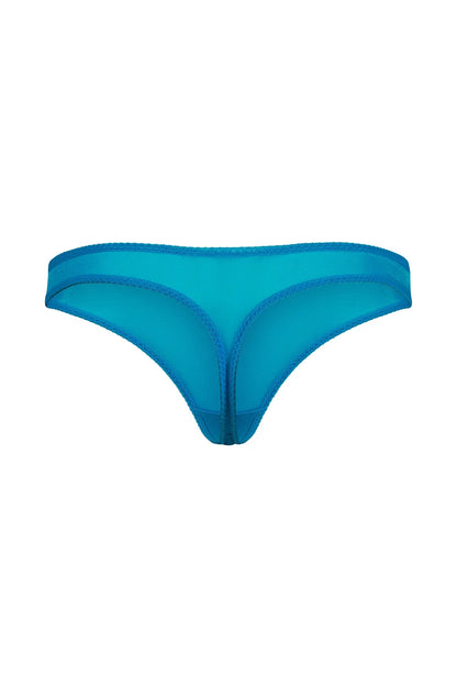 Gossard Glossies Atomic Blue Sheer Thong