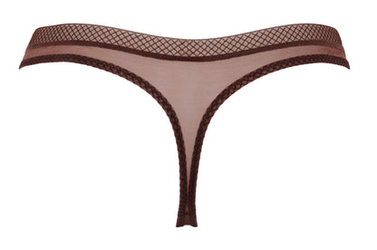 Sheer See Through Thong Panty Gossard Glossies Rich Brown-3