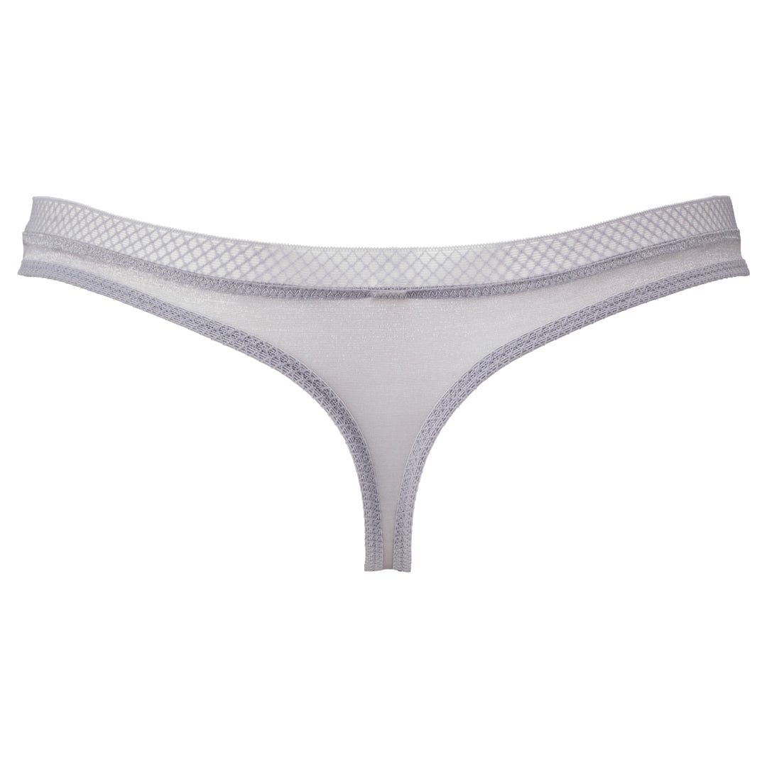 Gossard Glossies Silver Sheer See Through Thong Panty