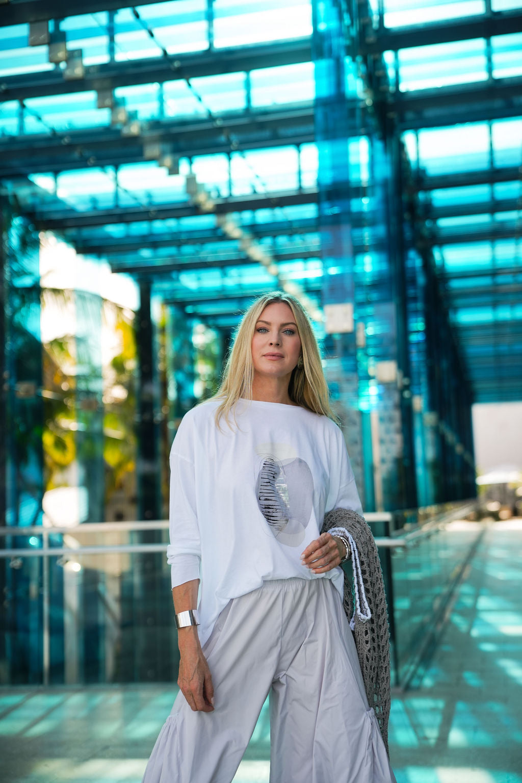 Pima Cotton "Tranquility" Luxury Boxy Tee - As Shown
